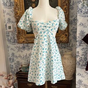 ZARA Floral Puff Sleeve Dress summer dress size XS
